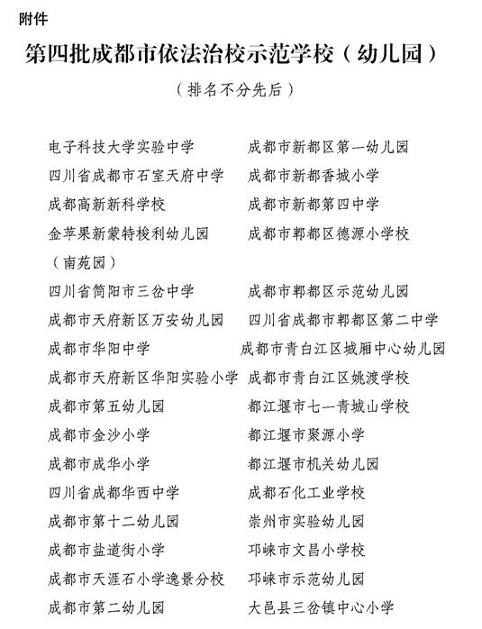 電子科技大學(xué)實驗中學(xué)被確定為“成都市依法治校示范學(xué)校”