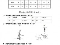 2020年樂(lè)山中考理綜答案