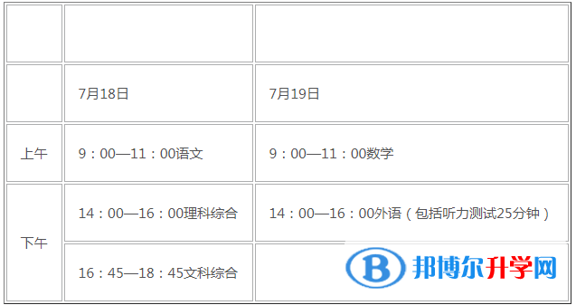 邯鄲2021年中考時間表