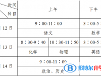 攀枝花2021年中考考試時間