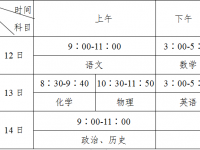 攀枝花2021年中考時間表