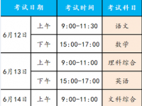 眉山2022年中考時間表