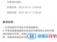 武漢中考2022成績查詢網(wǎng)站進不去